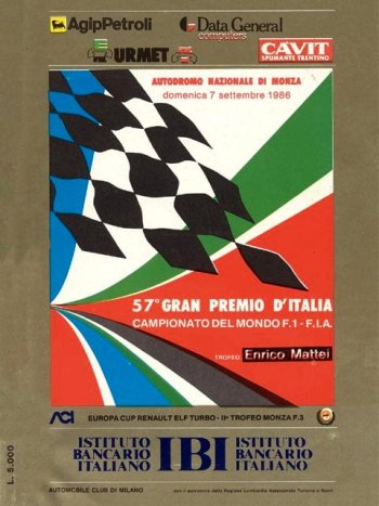 GP. F1 Italia 1986 Poster del Gran Premio