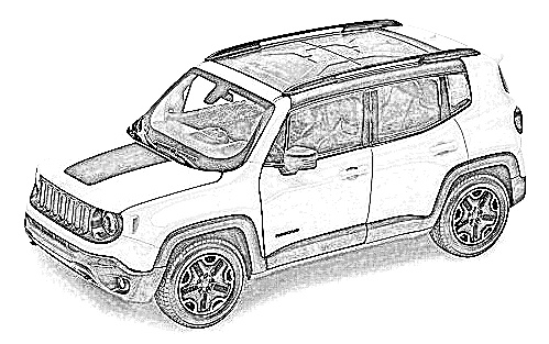 Jeep Renegade modelo en miniatura a escala