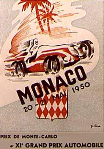 Poster del GP. F1 de Mónaco de 1950 