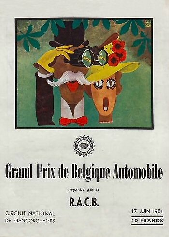 Poster GP. F1 Bélgica 1951 