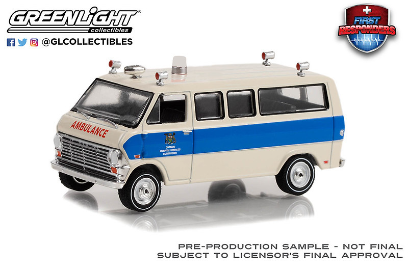 Ambulancia Ford Econoline - Hospital Services Ontario Canadá Greenlight escala 1/64 