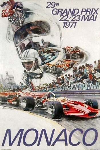 Poster GP. F1 Mónaco de 1971 
