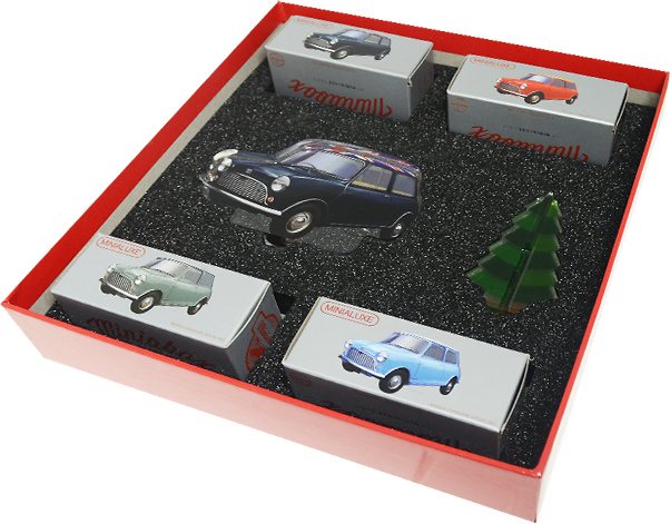 Caja Regalo 4 Austin Mini Morris (Navidad 2017) Minialuxe MB104 1/66 