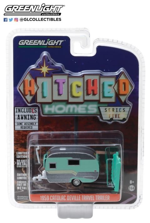 Miniatura caravana Catolac DeVille con toldo (1959) Greenlight 34050B escala 1/64 