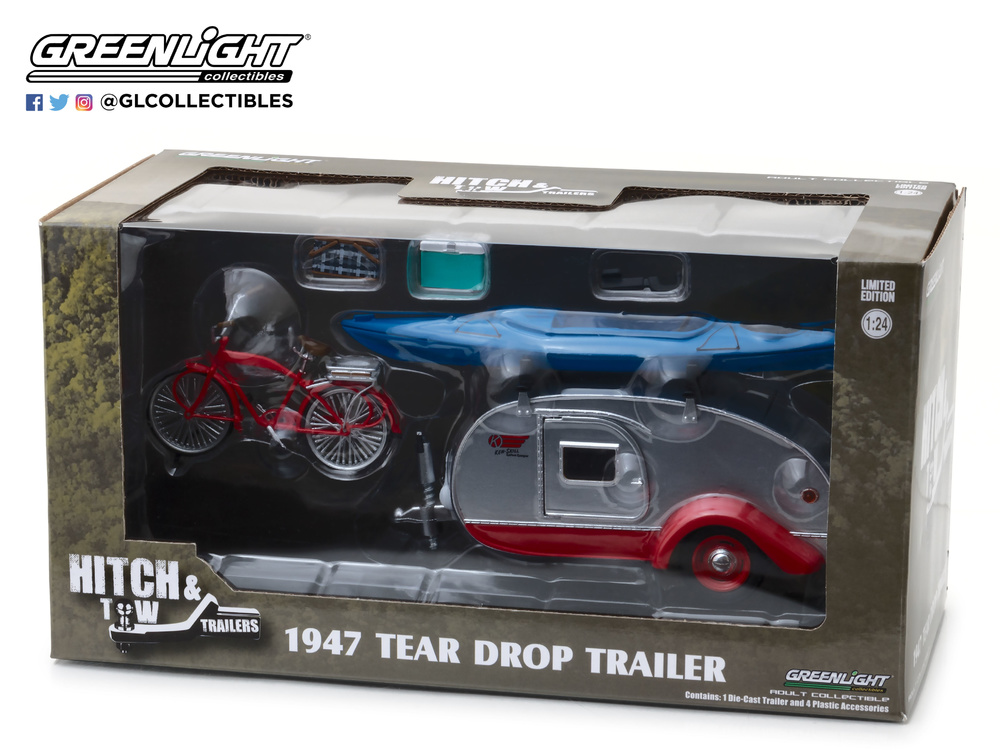 Carabana Teardrop con baca y accesorios (2019) Greenlight 18440A 1/24 