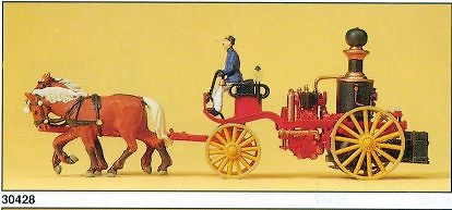 Carro Bomberos (1900) Bomba de vapor Preiser 1/87 
