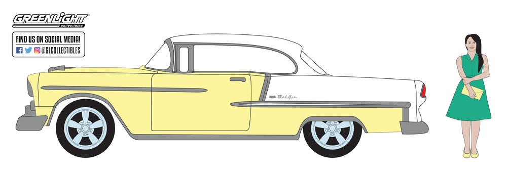 Chevrolet Bel Air con figura (1955) Greenlight 97030B 1/64 