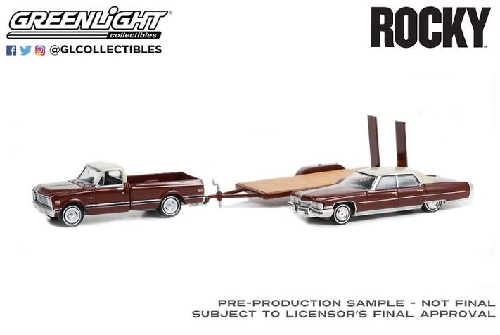 Chevrolet C-10 + Cadillac Sedan deVille Rocky (1973) 31130A Greenlight 1/64 