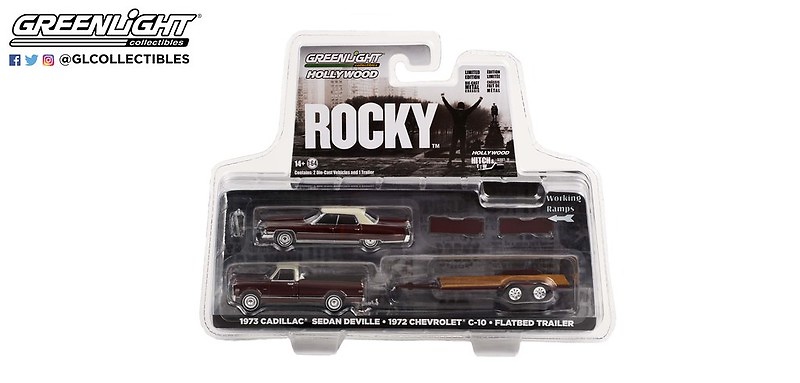 Chevrolet C-10 + Cadillac Sedan deVille Rocky (1973) 31130A Greenlight 1/64 