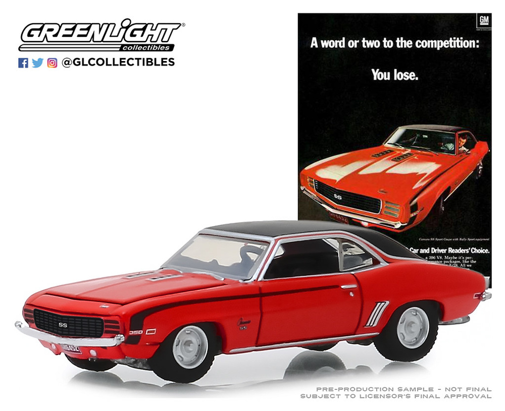 Chevrolet Camaro SS “A Word Or Two To The Competition: You Lose” (1969) Greenlight 39020A 1/64 
