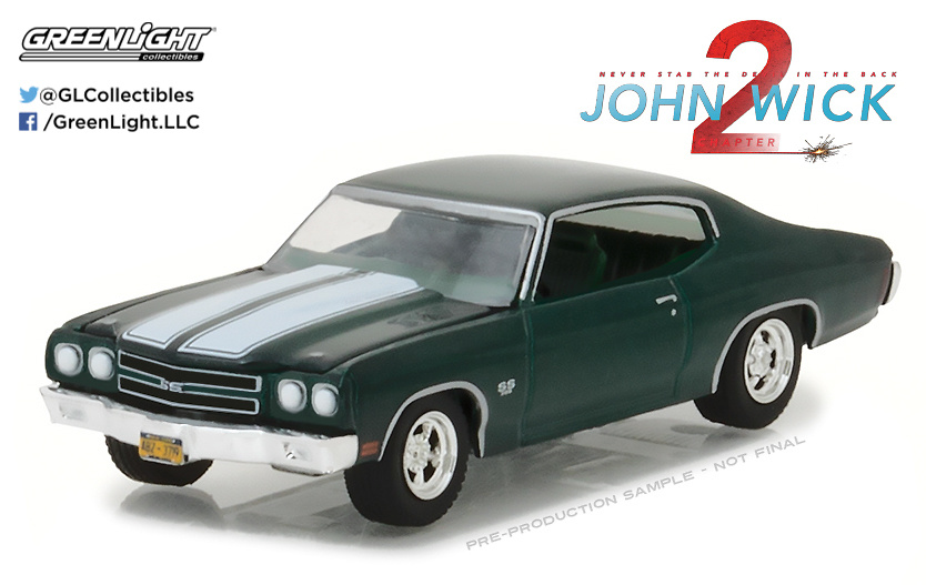 Chevrolet Chevelle SS 396 pelicula John Wick 2 - Greenlight 44780F escala 1/64 