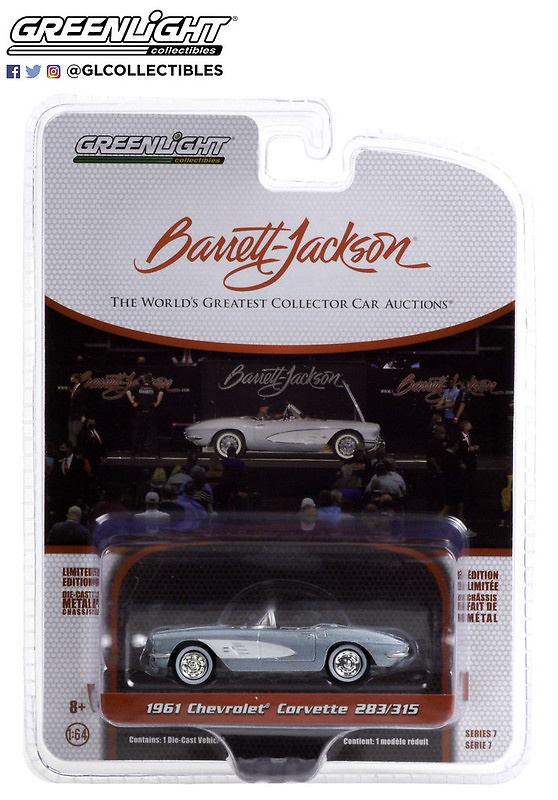 Chevrolet Corvette Convertible (Lote nº 681) - Sateen Silver with Black Interior (1961) Greenlight 37230A 1/64 