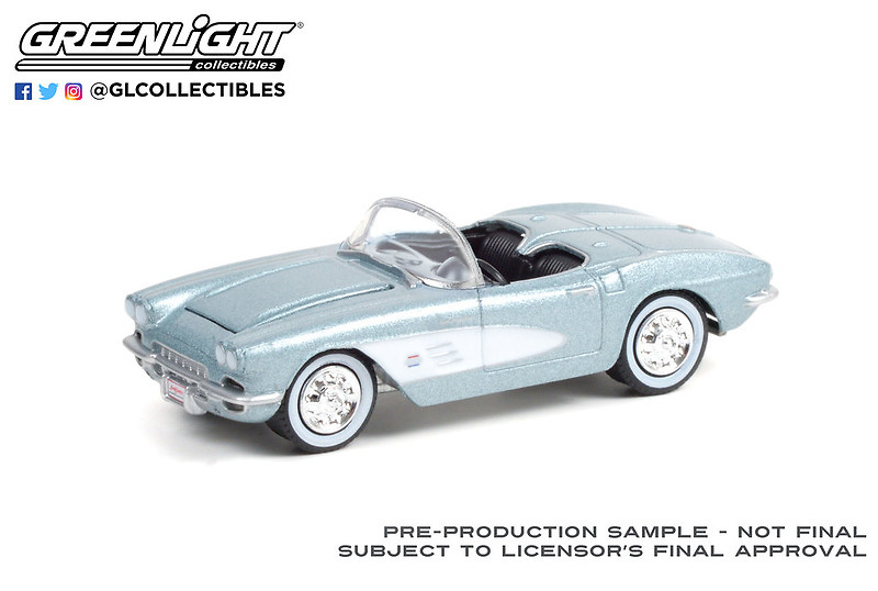 Chevrolet Corvette Convertible (Lote nº 681) - Sateen Silver with Black Interior (1961) Greenlight 37230A 1/64 