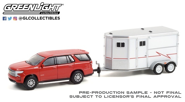 Chevrolet Tahoe + Remolque para caballos (2021) Greenlight 32230C 1/64 