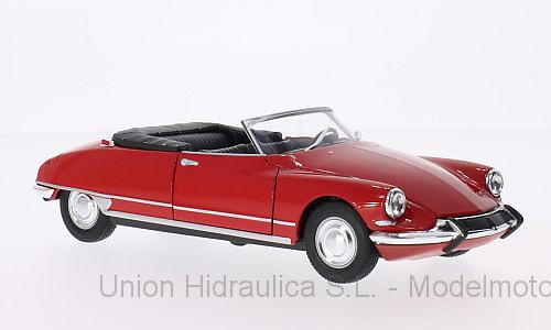Citroen DS19 Cabriolet sin capota (1961) Welly 1:24 Rojo 