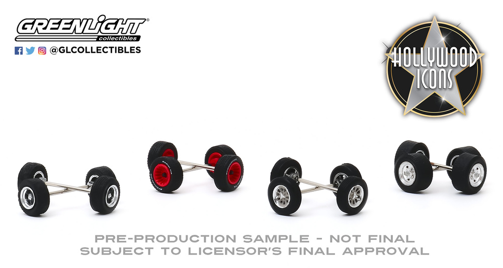 Conjunto de llantas y neumáticos Series 3 Hollywood Icons greenlight 16050C 1/64 