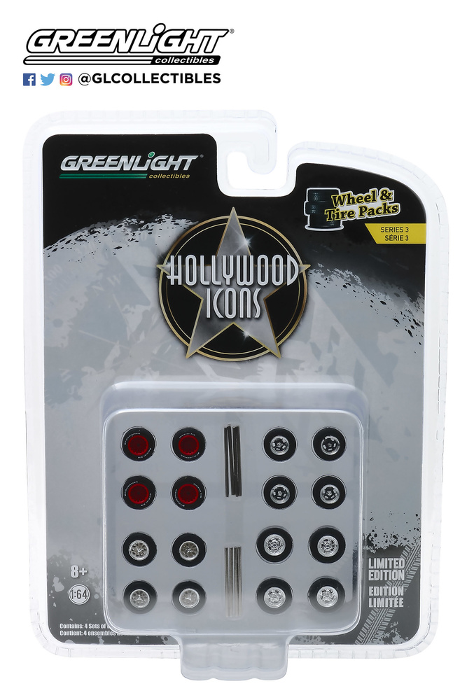 Conjunto de llantas y neumáticos Series 3 Hollywood Icons greenlight 16050C 1/64 