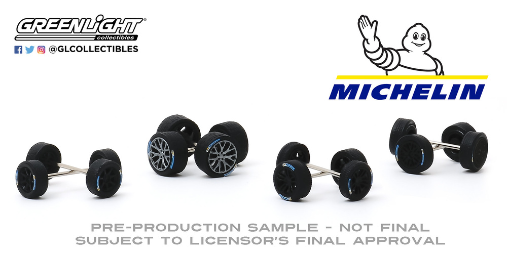 Conjunto de llantas y neumáticos Series 3 Michelin Greenlight 16050B 1/64 