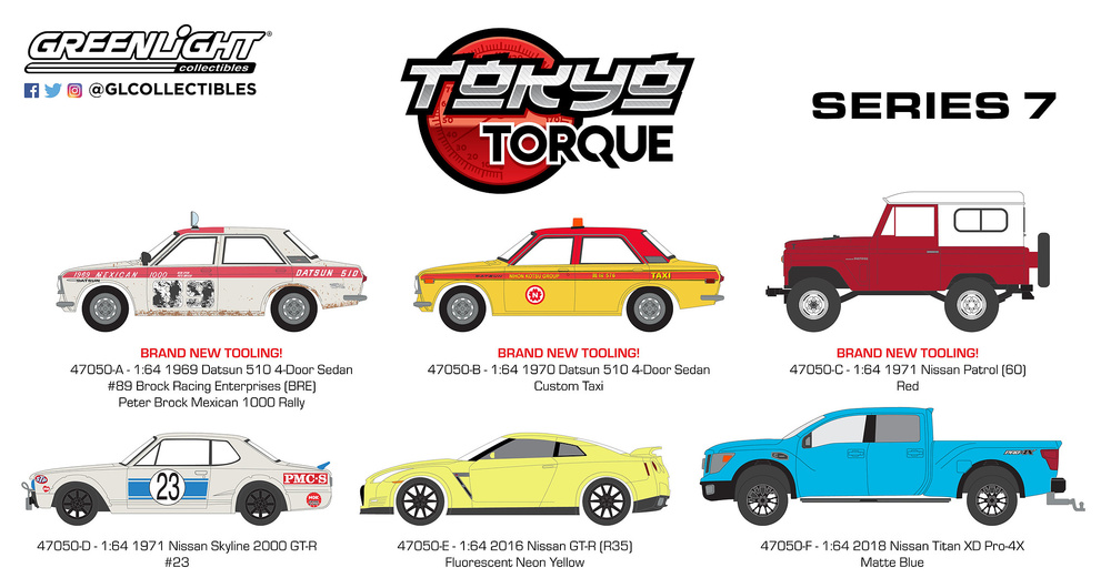 Datsun 510 Sedán nº 89 Brock Racing Enterprises BRE (1969) Greenlight 47050A 1/64 