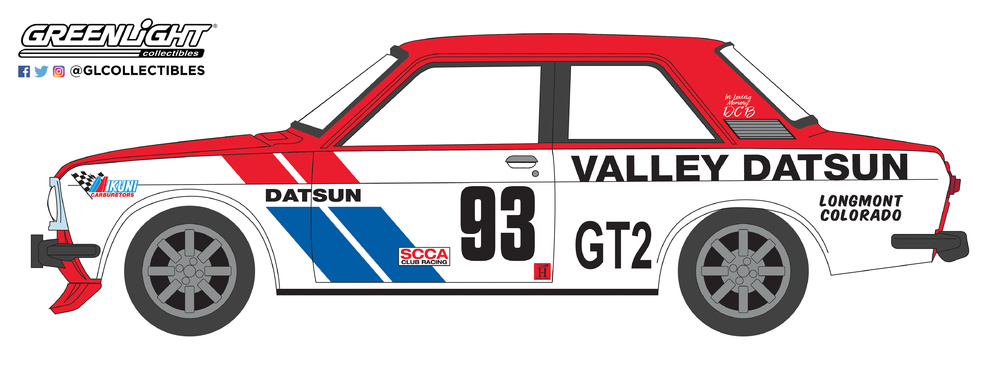 Datsun 510 nº 93 Valley Datsun (1972) Greenlight 47030A 1/64 