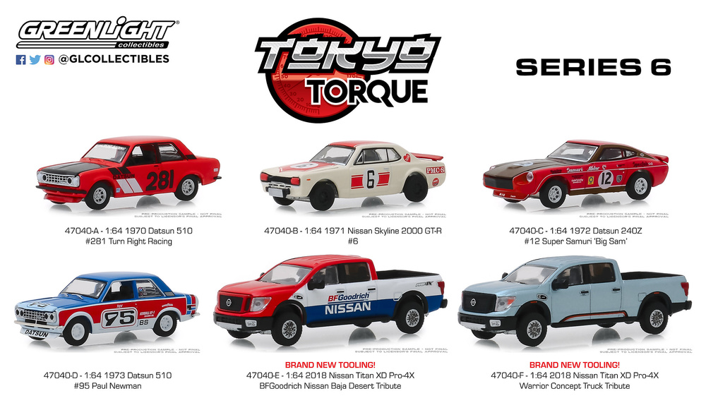 Datsun 510 nº 95 Paul Newman (1973) Tokyo Torque Greenlight 47040D 1/64 