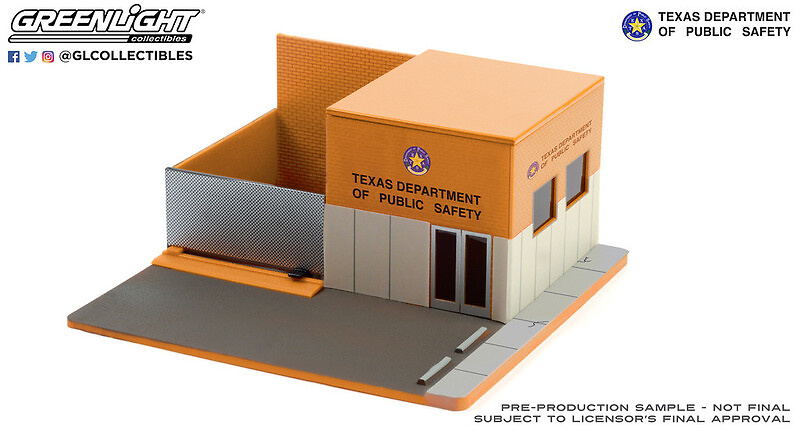 Diorama de una Comisaría central de la policía de Texas Greenlight escala 1/64 