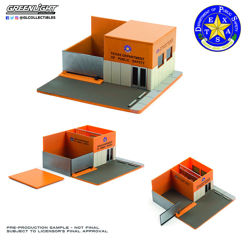 Diorama de una Comisaría central de la policía de Texas Greenlight escala 1/64 