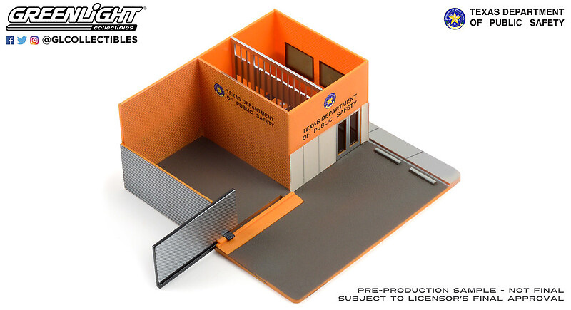 Diorama de una Comisaría central de la policía de Texas Greenlight escala 1/64 