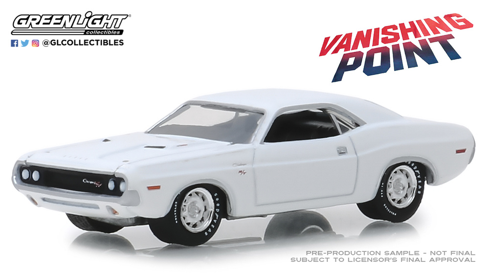 Dodge Challenger R/T de 1970 Vanishing Point (1971) Greenlight 44820A 1/64 