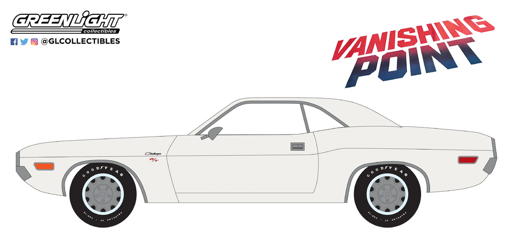 Dodge Challenger R/T de 1970 Vanishing Point (1971) Greenlight 44820A 1/64 