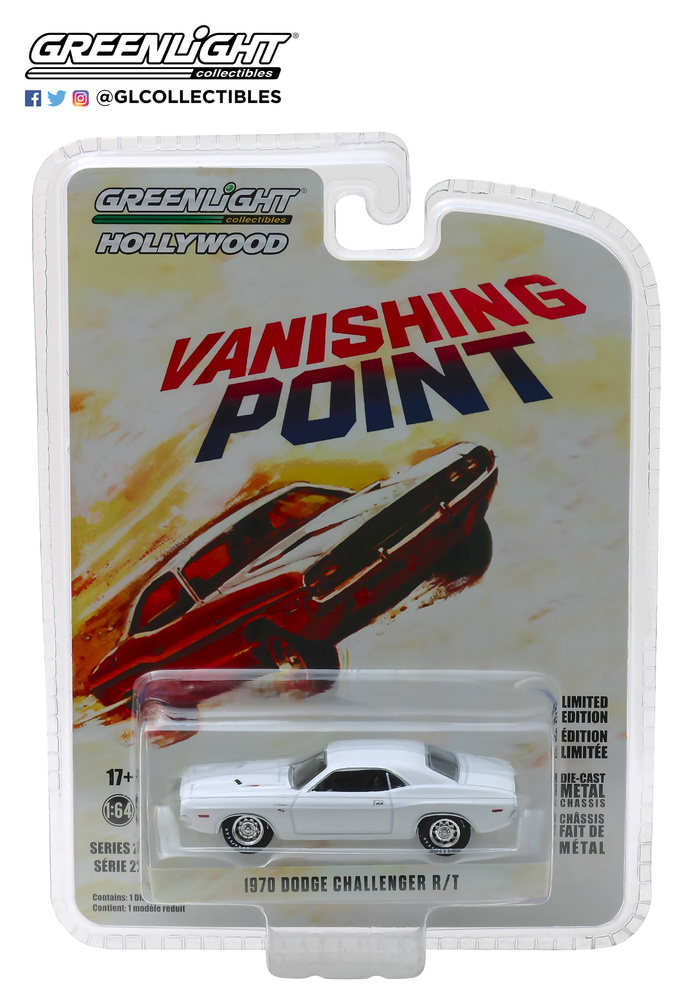 Dodge Challenger R/T de 1970 Vanishing Point (1971) Greenlight 44820A 1/64 