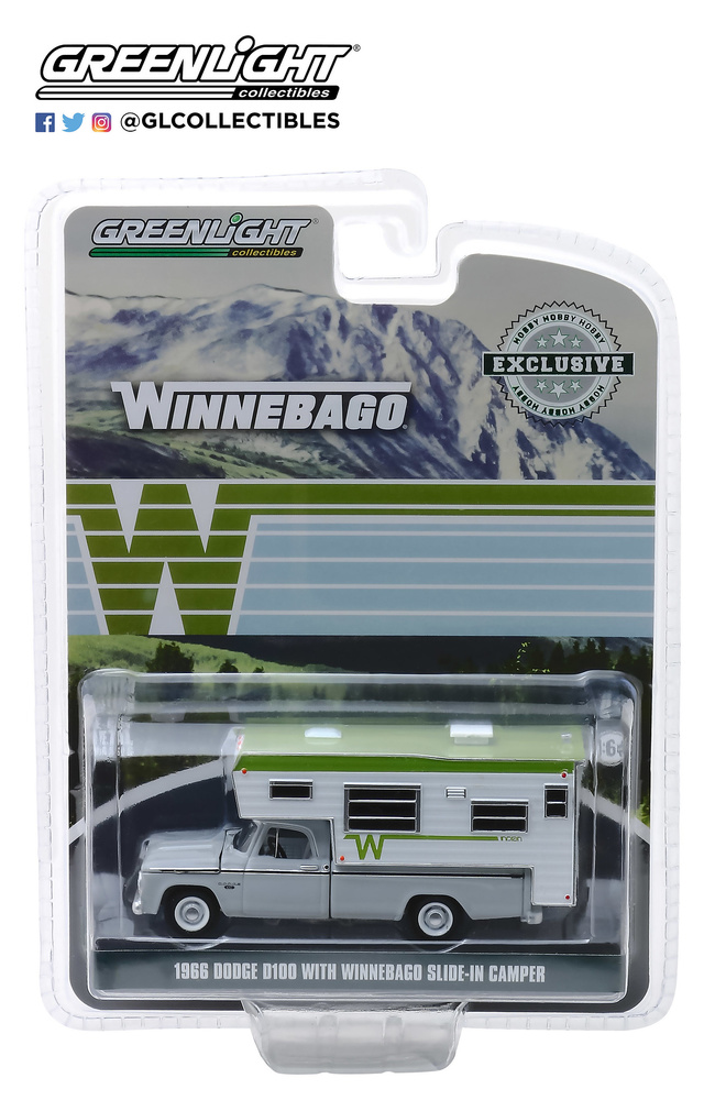 Dodge D-100 con Winnebago Camper (1966) Greenlight 30022 1/64 