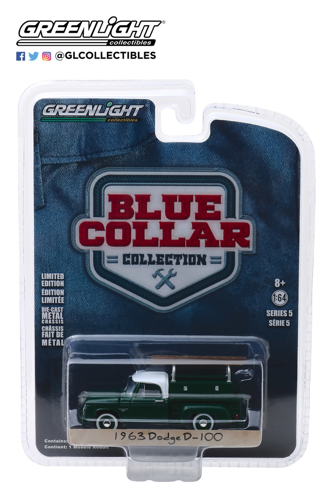 35120-B 1:64 Blue Collar Collection Series 5 - 1963 Dodge D-100 con escalera 