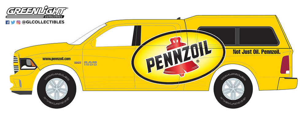 41050-F 1:64 Running on Empty Series 5 - 2014 Ram 1500 with Camper Shell Pennzoil 