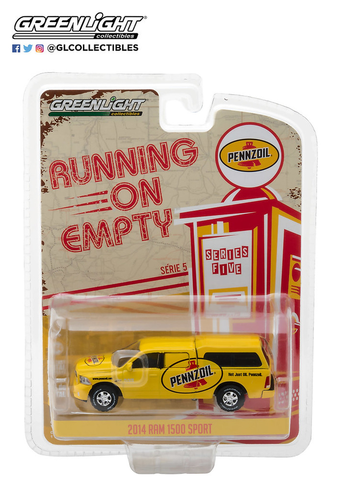 41050-F 1:64 Running on Empty Series 5 - 2014 Ram 1500 with Camper Shell Pennzoil 