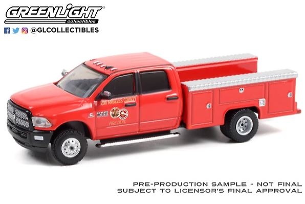 Dodge Ram 3500 - Unidad de bomberos de Los Ángeles de 2017 Greenlight 67010E 1/64 