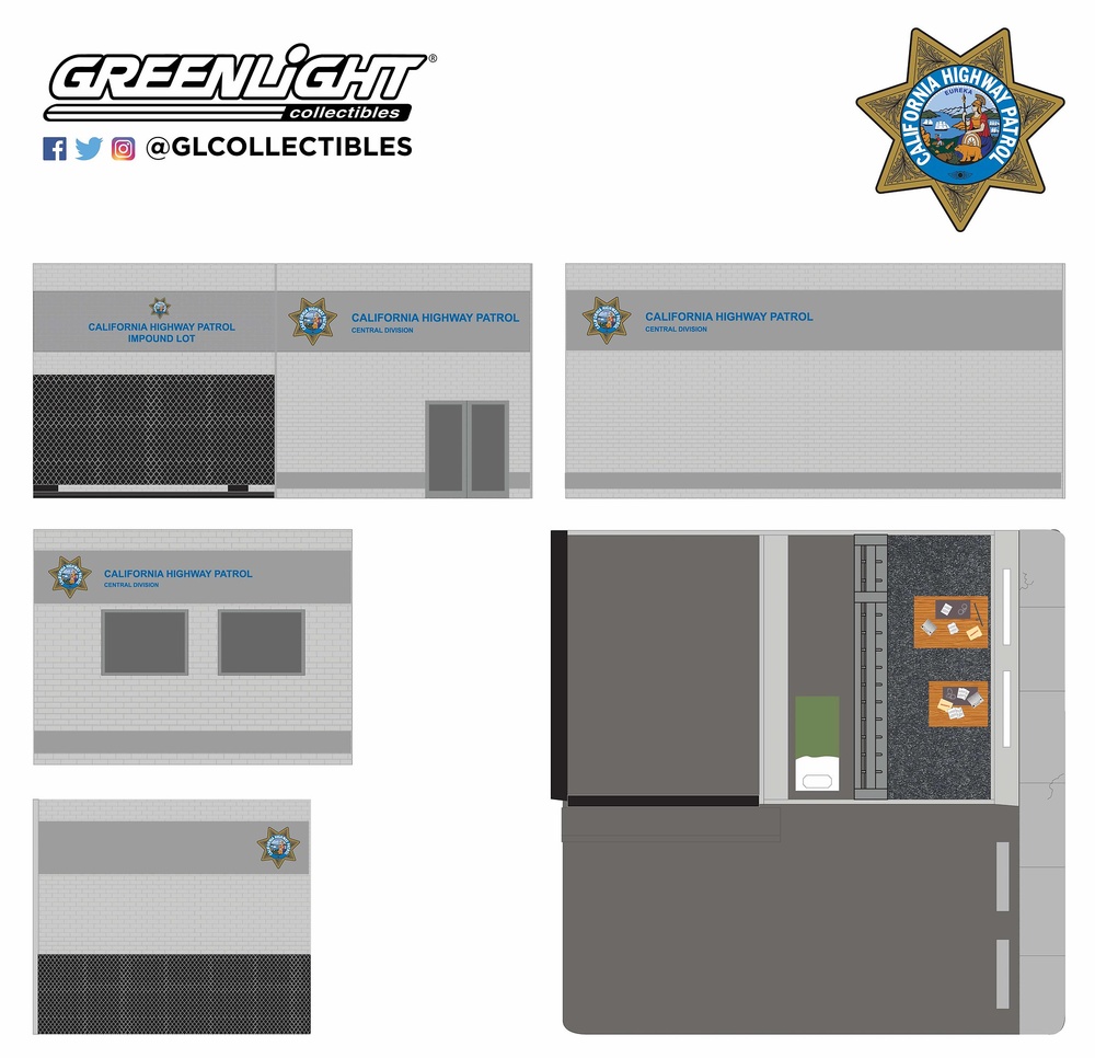 Edificio Comisaría central de la policía de California Greenlight 57053 1/64 