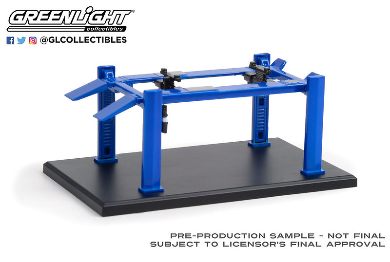 Elevador de coches de taller - Azul Greenlight 16100 escala 1/64 