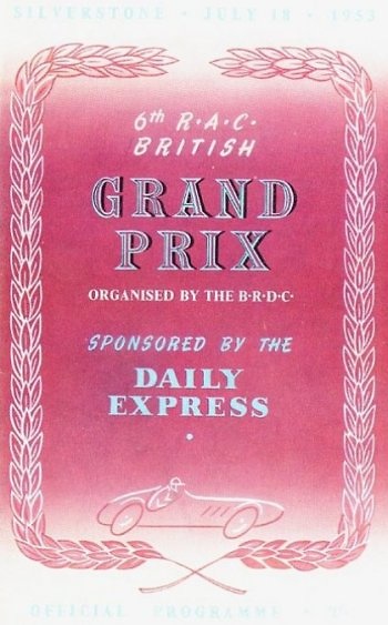 Poster del GP. F1 de Gran Bretaña de 1953 