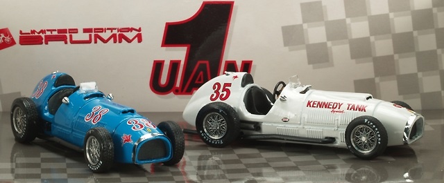 Ferrari F375 nº 38 + Ferrari F375 nº 35 Indy (1952) Brumm UAN-B01 1/43 