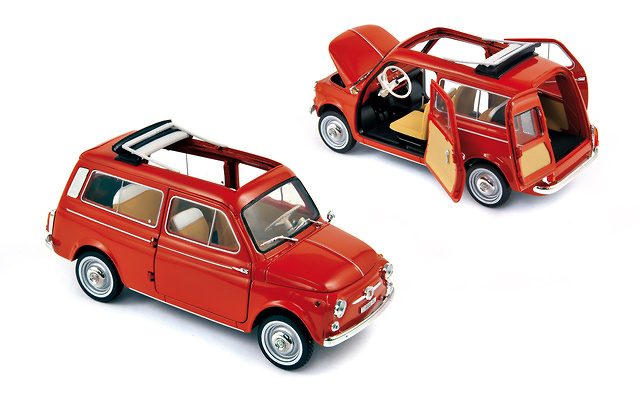 Fiat 500 Giardiniera (1960) Norev 187722 1/18 Rojo Coral 