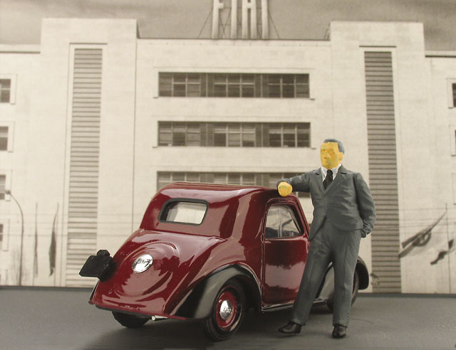 Fiat 500A Topolino con Dante Giacosa (1936) Brumm AS43 1/43 