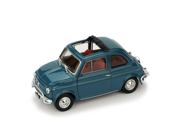 Fiat 500L Techo Abierto (1968) Brumm 1/43 Azul Turquesa 