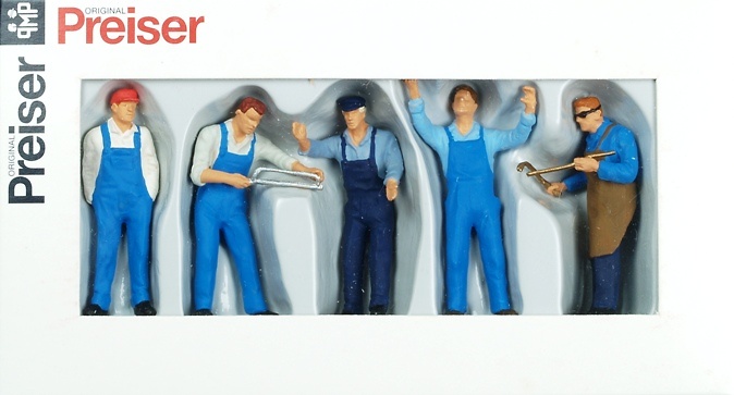 Preiser 65332 Figuras Trabajadores Talleres Preiser 1/43
