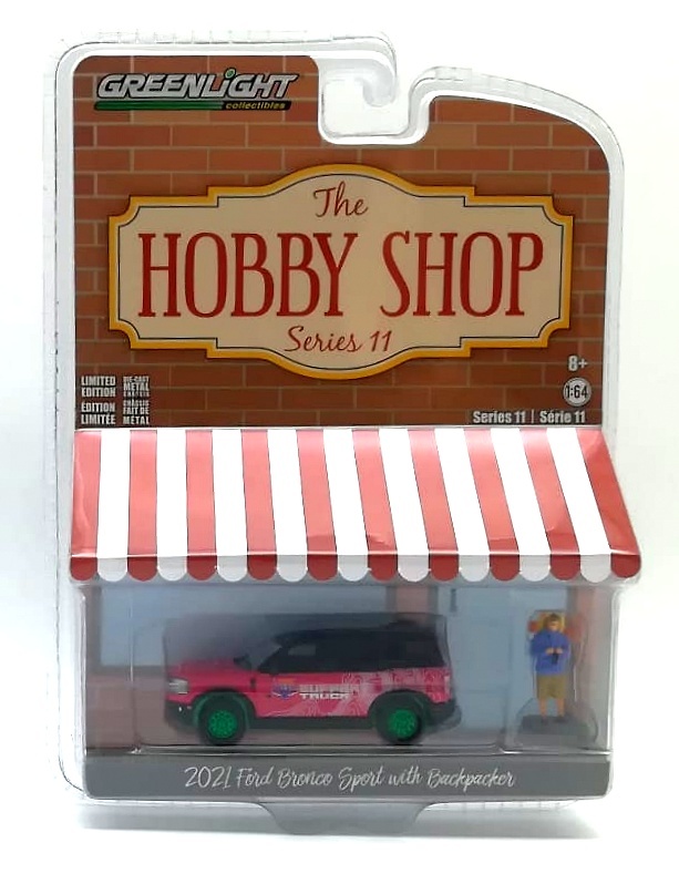 Ford Bronco Sport Badlands con figura de excursionista (2021) Green Machine 97110F 1/64 