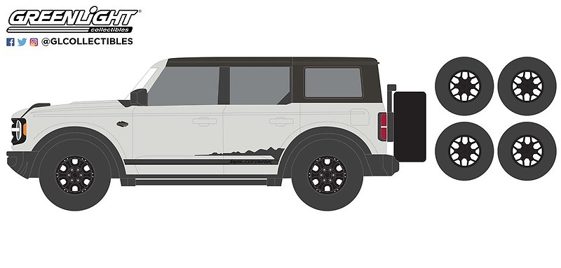 Ford Bronco Wildtrak con juego de neumáticos (2021) Greenlight 97140E 1/64 