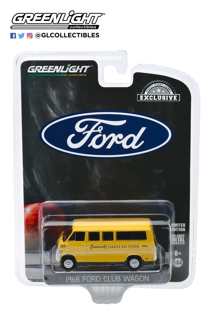 Ford Club Wagon furgoneta de Autobús escolar (1968) Greenlight 30155 1/64 