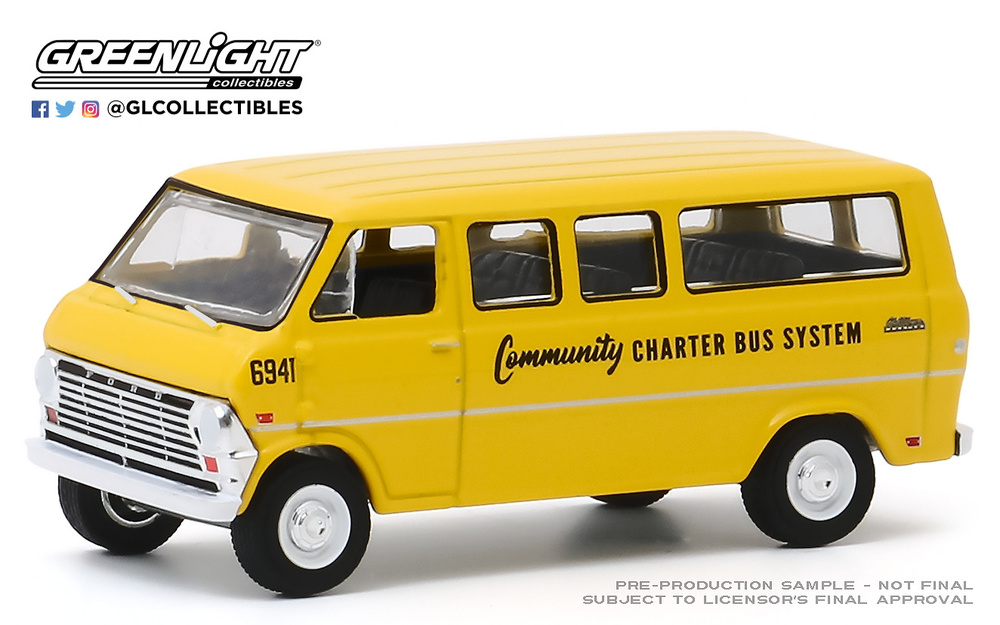 Ford Club Wagon furgoneta de Autobús escolar (1968) Greenlight 30155 1/64 