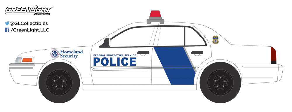 Ford Crown Victoria - Homeland Security Federal Protective Service (2011) Greenlight 1/64 