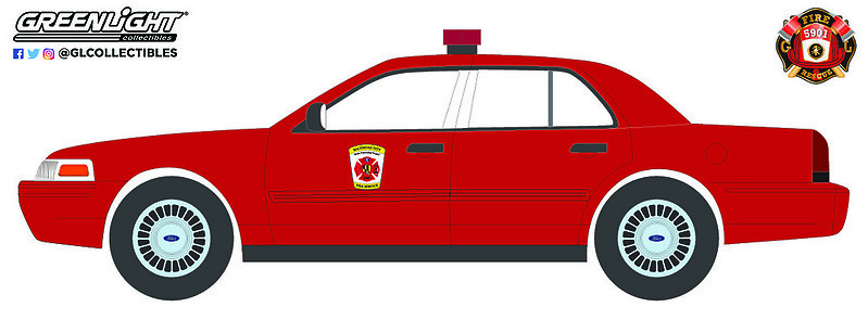 Ford Crown Victoria Interceptor - Bomberos de Baltimore (2001) Greenlight 67020E 1/64 